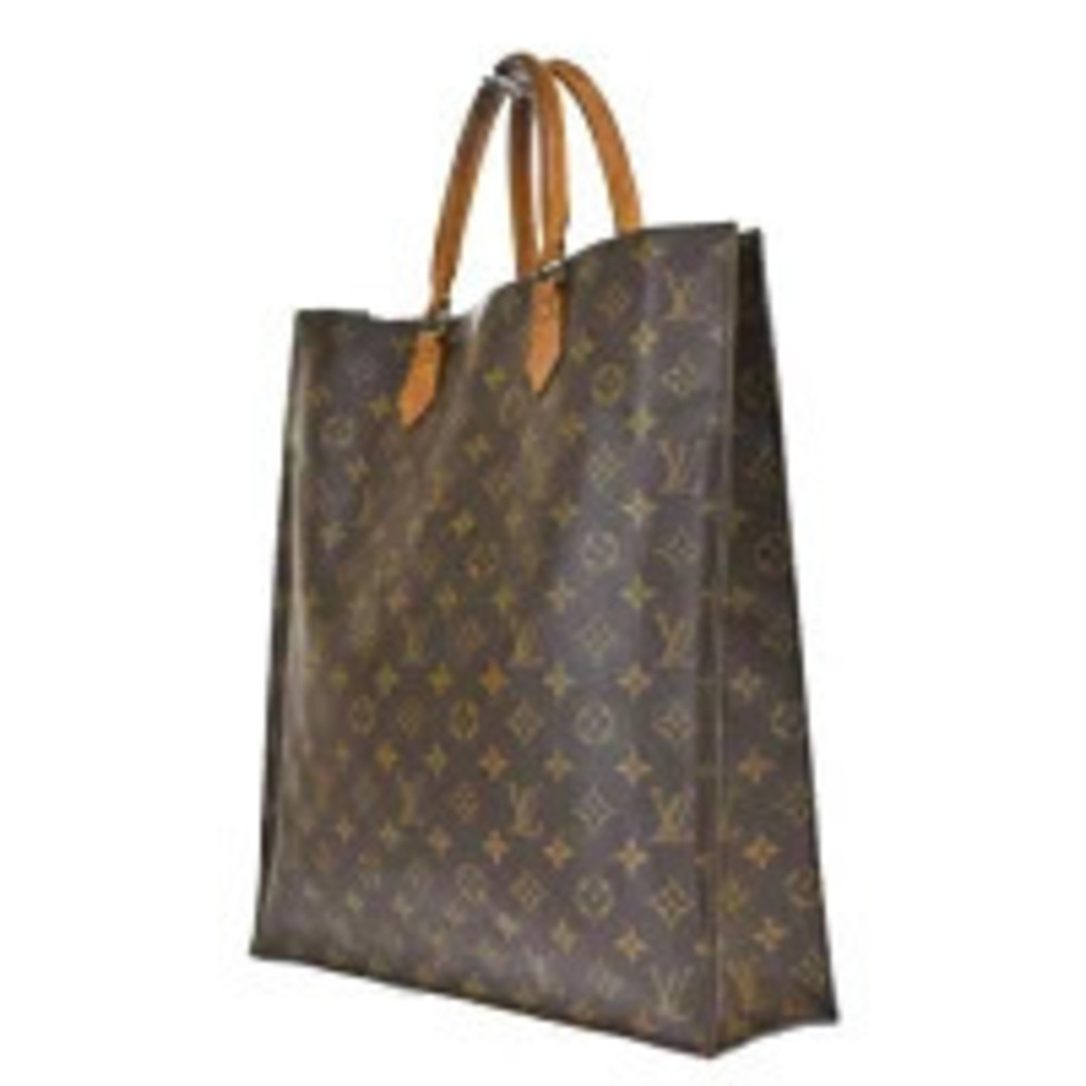 Louis Vuitton Monogram Plat Handbag Sac Leather Brown